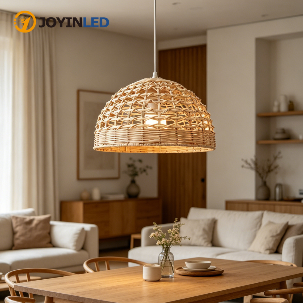 Wicker Pendant Shade - JOYINLED Japon Tarzı Rattan Avize Hasır