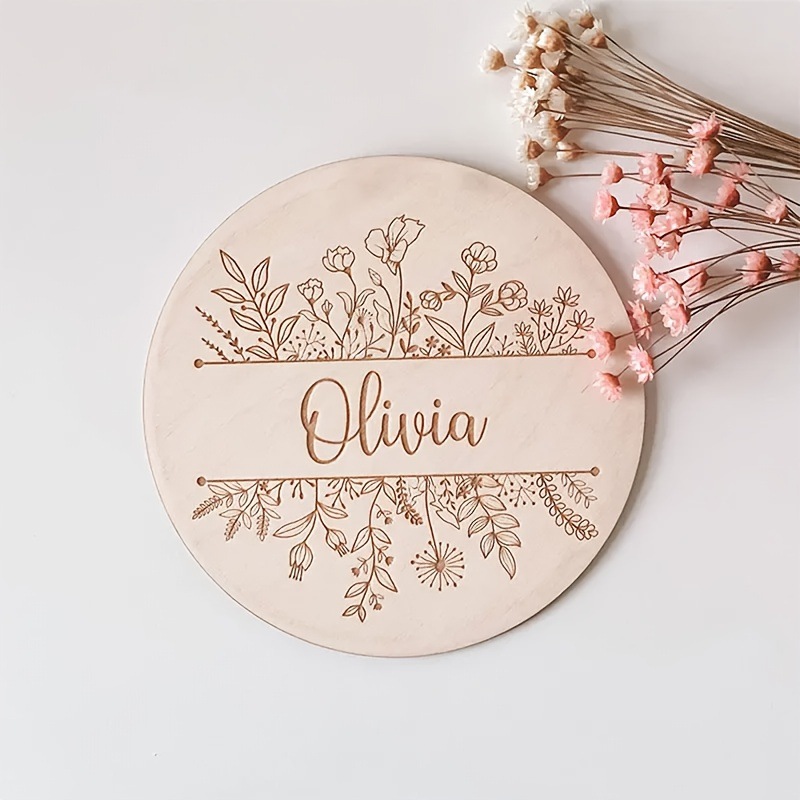 Interior Design Names - Kişiye Özel Çiçek Desenli İsim Plaketi,