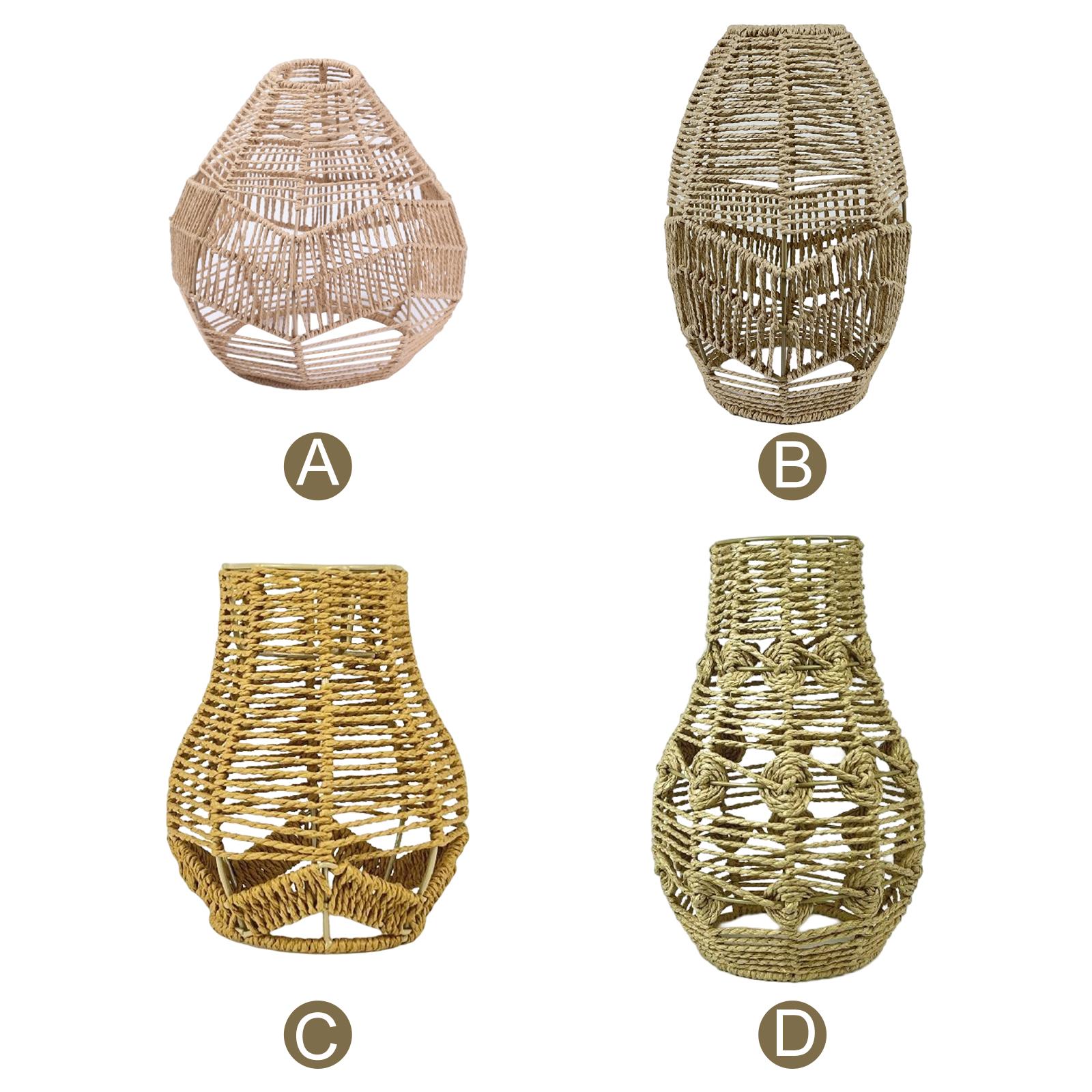 Wicker Pendant Shade - Boho Sarkıt Abajur Kağıt Halat Rattan