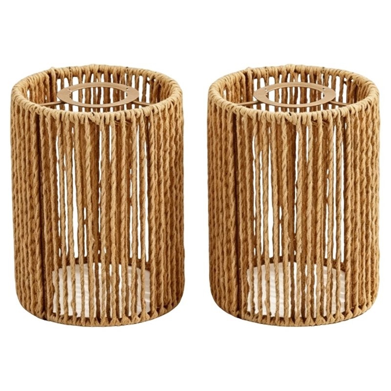 Wicker Pendant Shade - ABKL-El Dokuması Hasır Abajur, Dokuma Kağıt