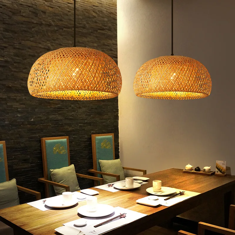 Wicker Pendant Shade - Bambu Fener 26 cm Sarkıt Doğal
