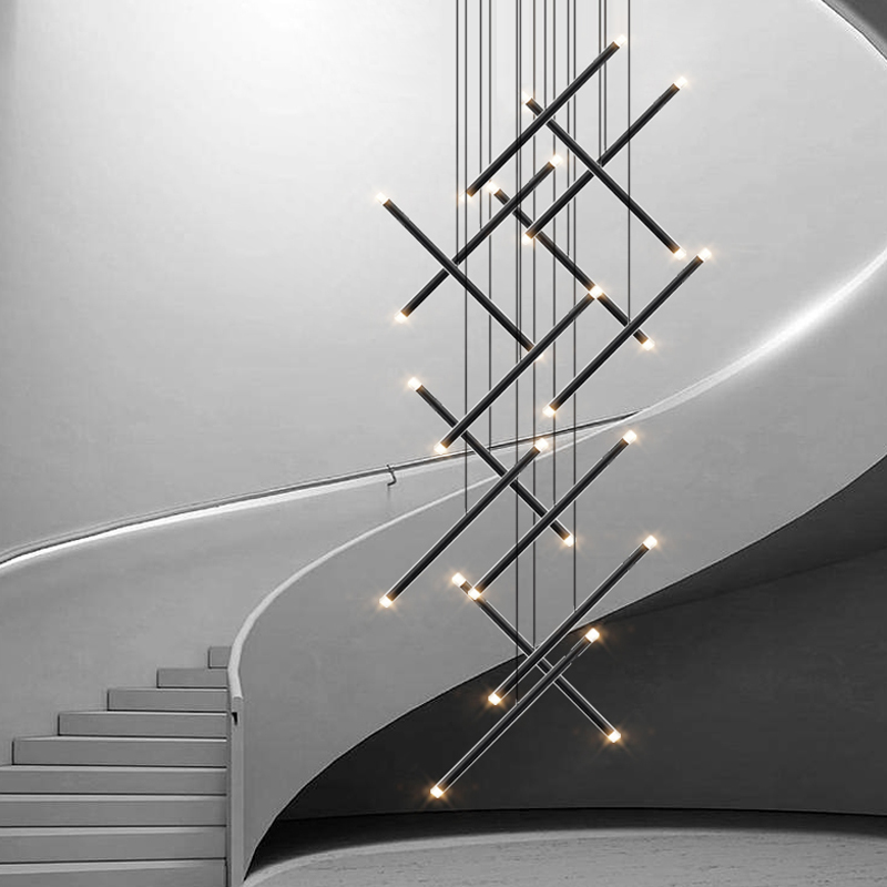 Interior Design Hall - Modern avize LED merdiven avize tasarımcı