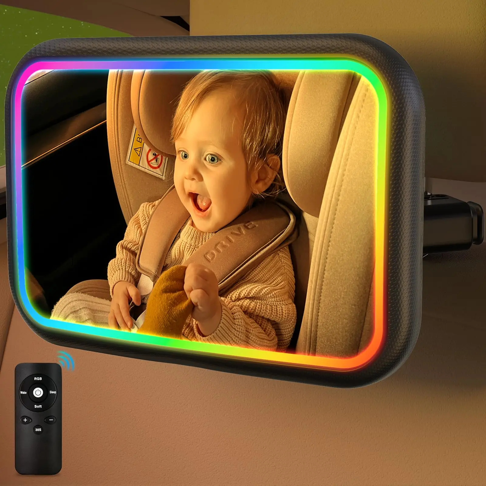 Interior Design Remote - Işıklı Bebek Araba Aynası, 7 RGB