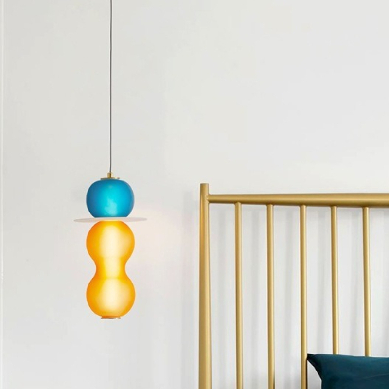 Interior Design Remote - Tasarımcı Renkli Cam Küçük Sarkıt Lamba
