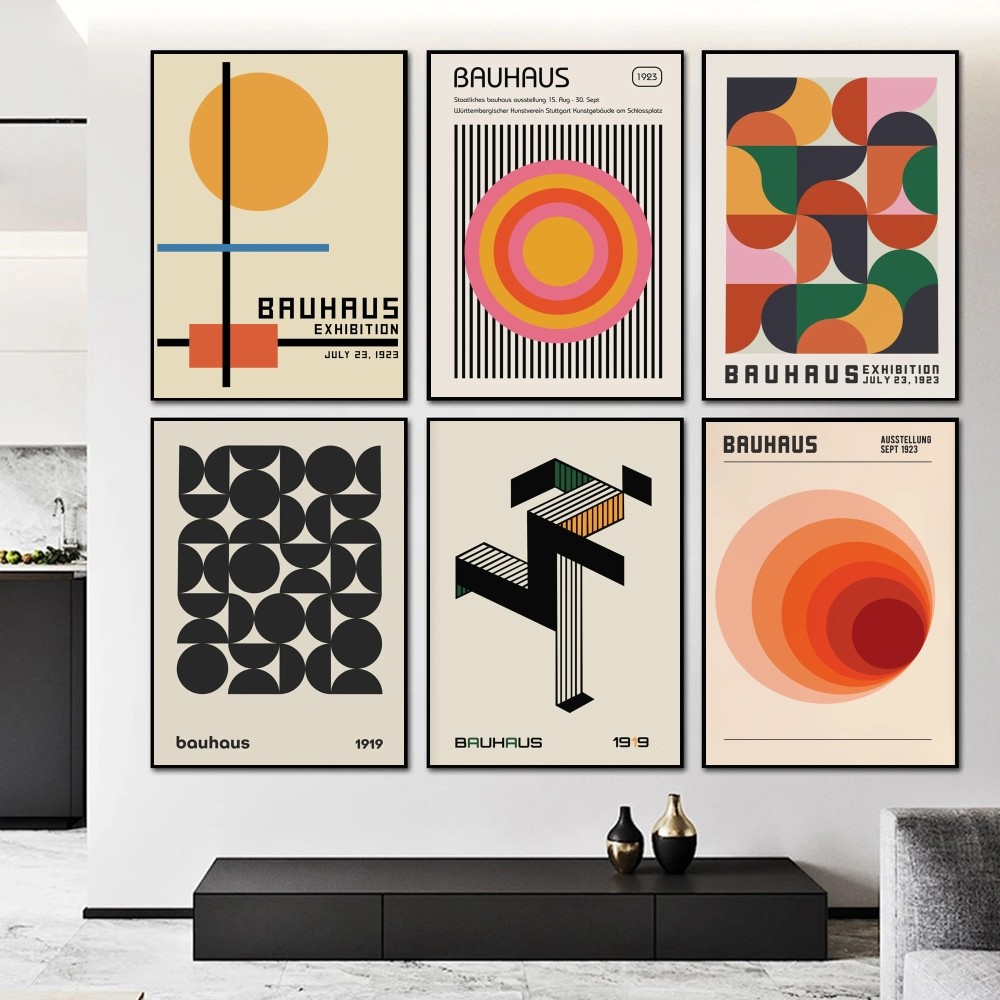 Interior Design Apartment - (2D Teneke tablo) Bauhaus Geometrik Sergi