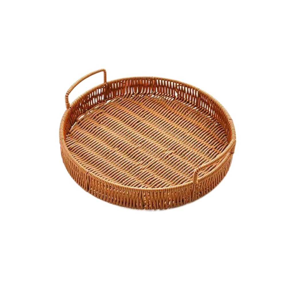 Rattan Tray Handle - Büyük Kapasiteli Taklit Rattan Depolama Sepeti