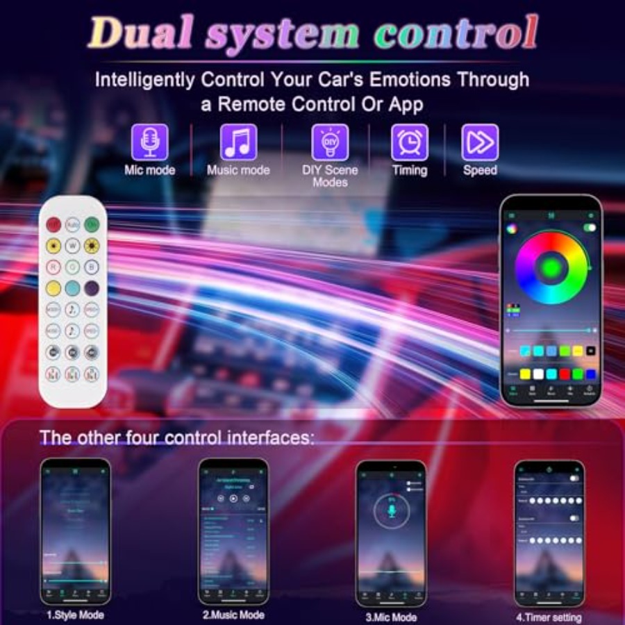 Akıllı Araç İçi LED Işıkları,  - Interior Design Remote incelemesi ve fiyatı