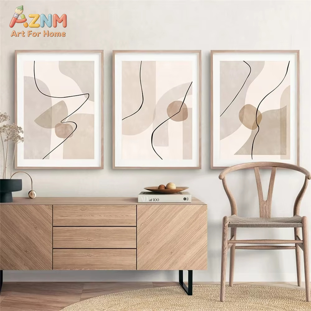Soyut Bej Geometri Çizgi Duvar - Interior Design Apartment incelemesi ve fiyatı