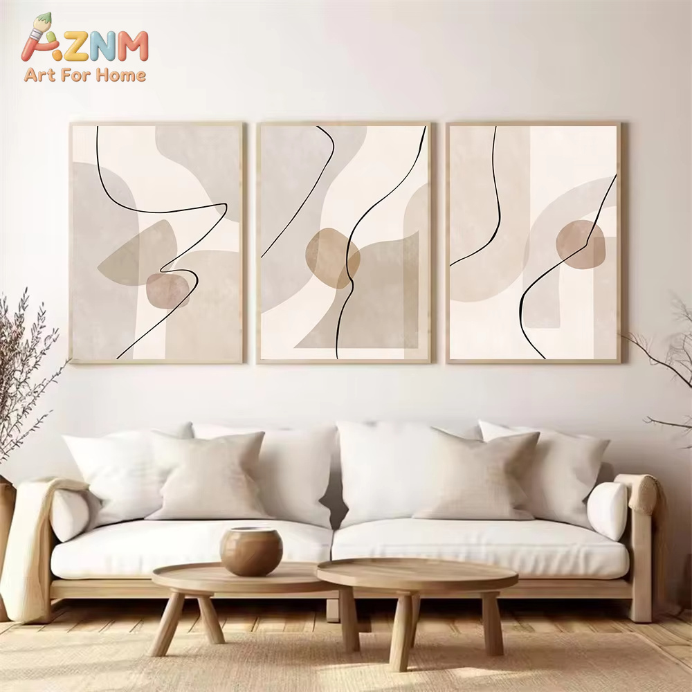 Soyut Bej Geometri Çizgi Duvar - Interior Design Apartment incelemesi ve fiyatı