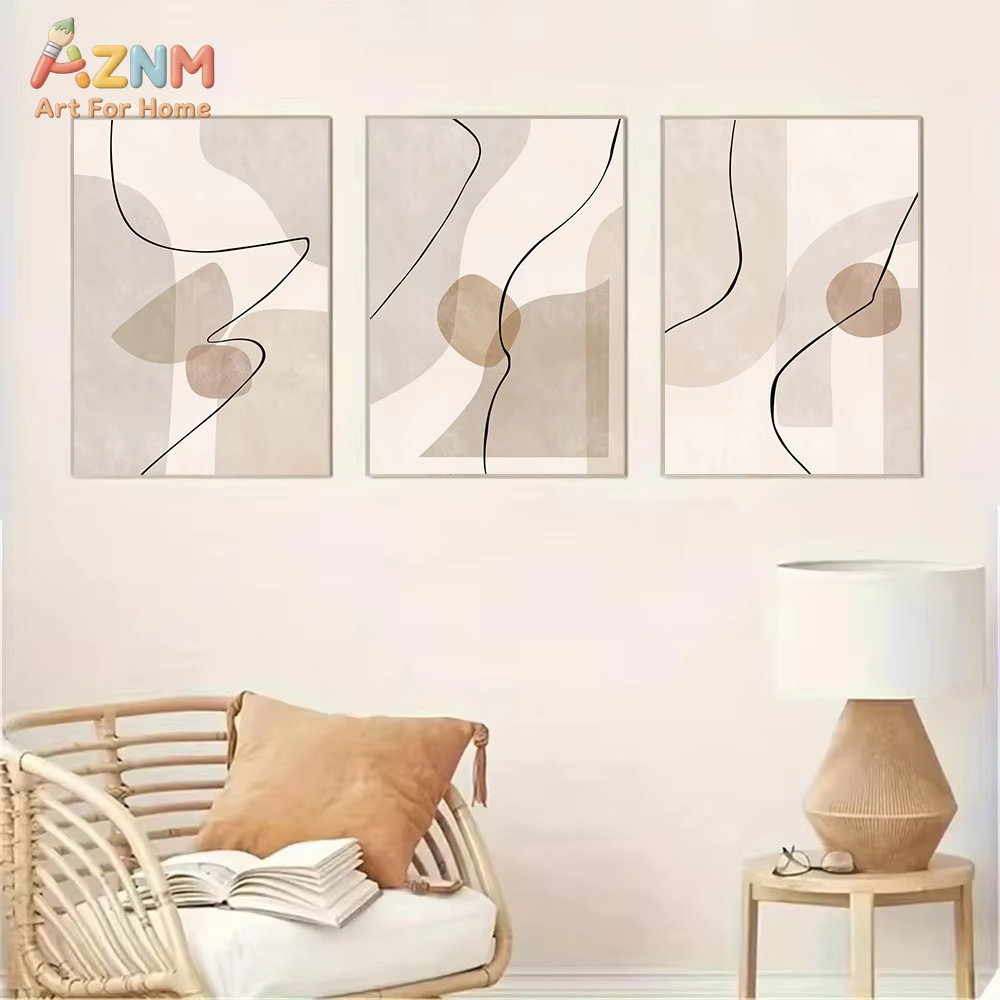 Soyut Bej Geometri Çizgi Duvar - Interior Design Apartment incelemesi ve fiyatı