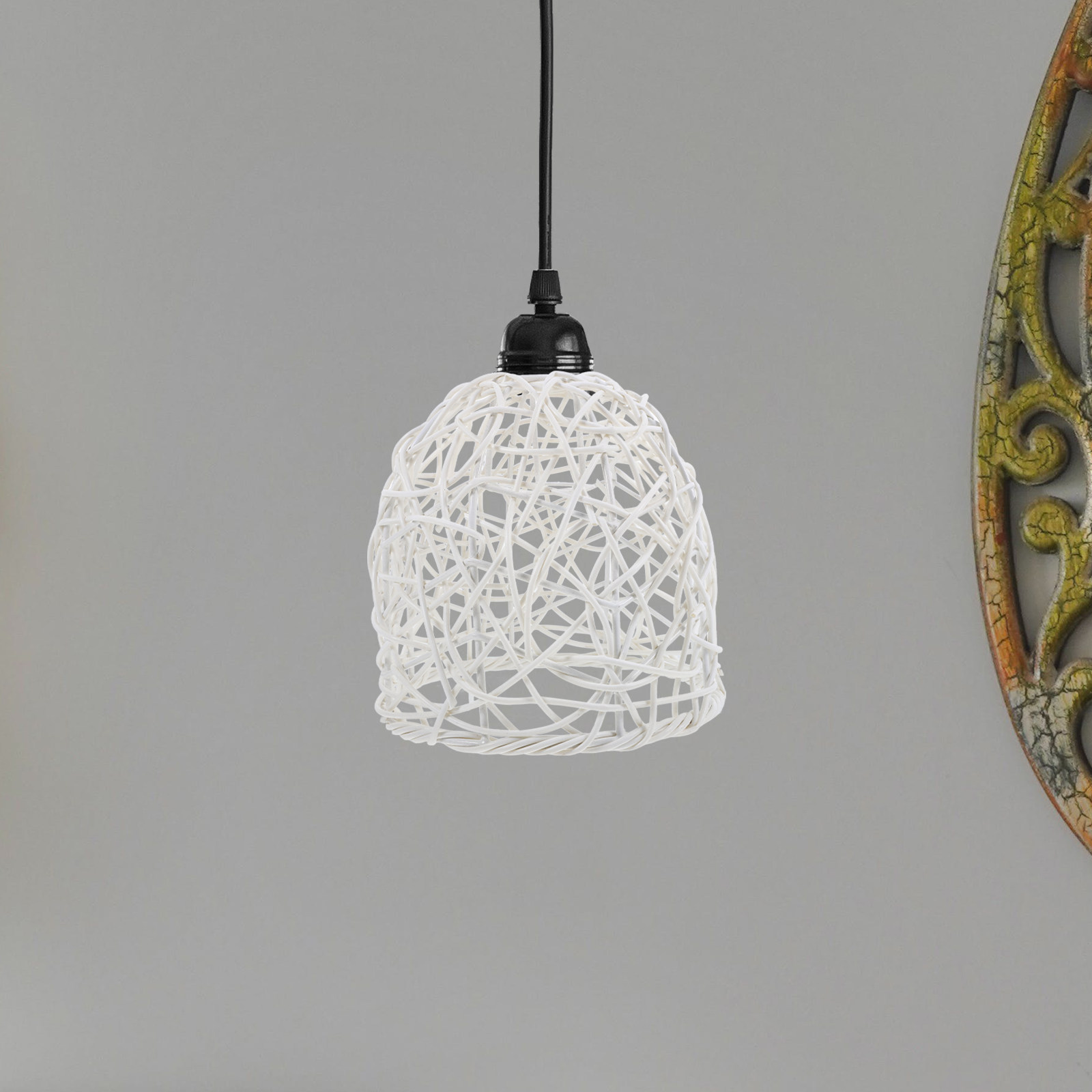 Rattan Abajur E27 Rustik Dokum - Wicker Pendant Shade incelemesi ve fiyatı