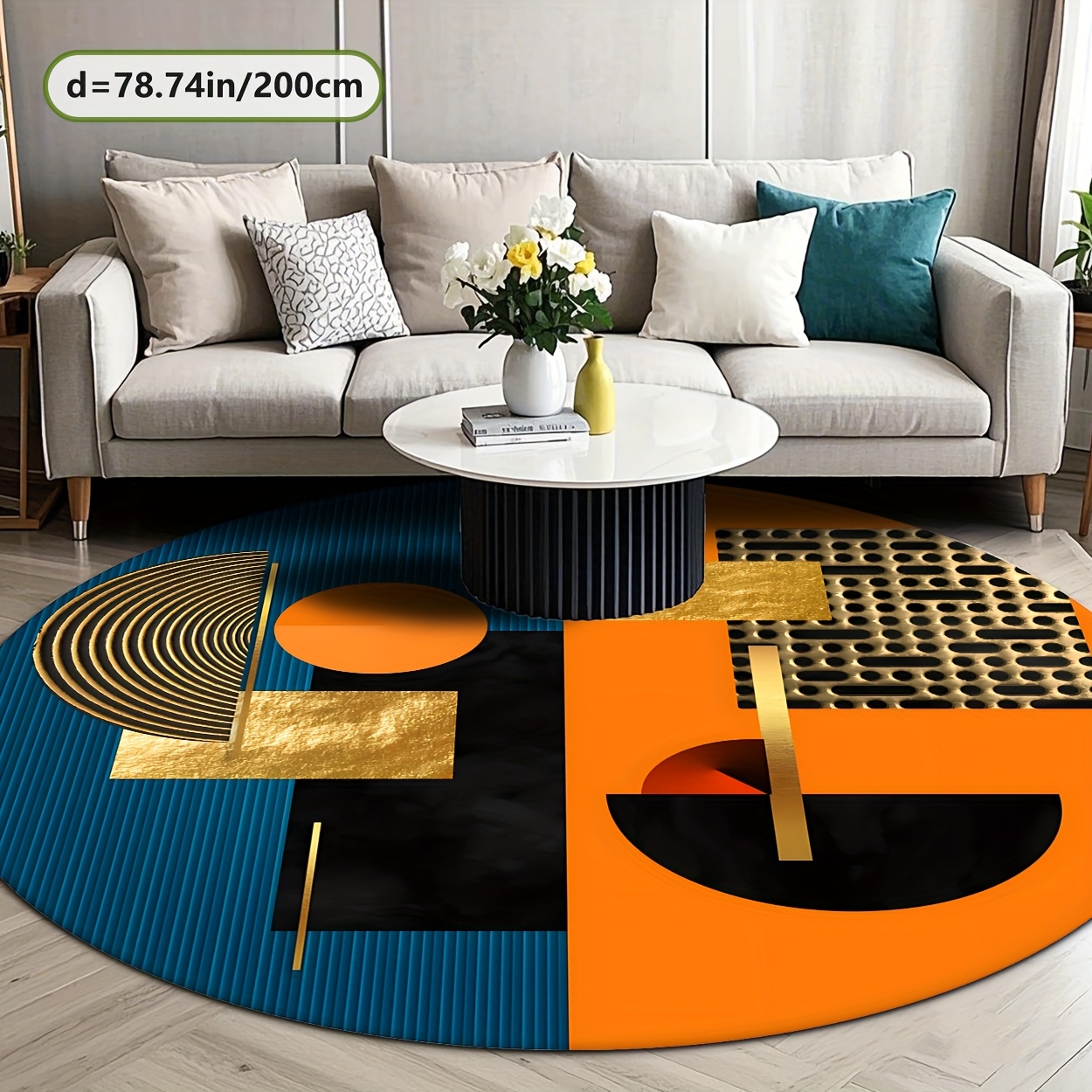 Turuncu Mavi Altın Soyut Geome - Interior Design Gold incelemesi ve fiyatı