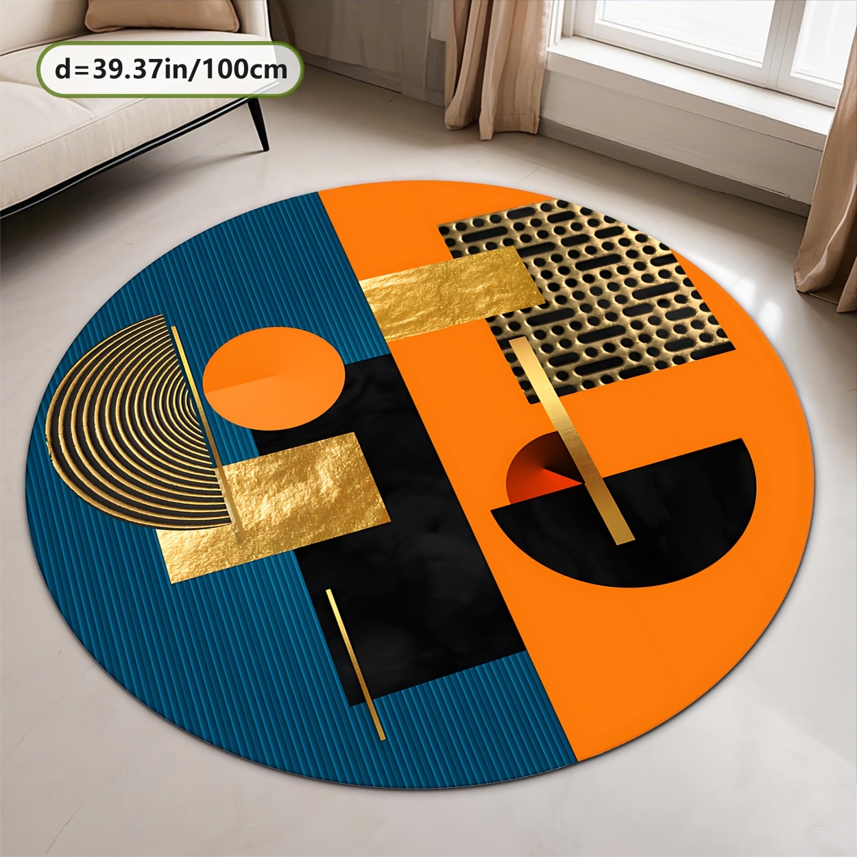 Turuncu Mavi Altın Soyut Geome - Interior Design Gold incelemesi ve fiyatı