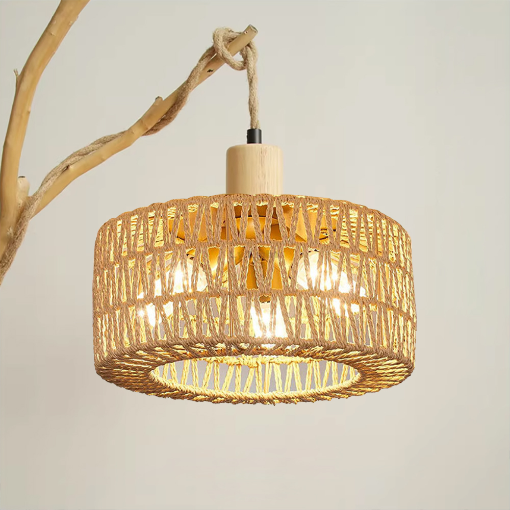 Rattan lamba gölge E27 hasır d - Wicker Pendant Shade incelemesi ve fiyatı