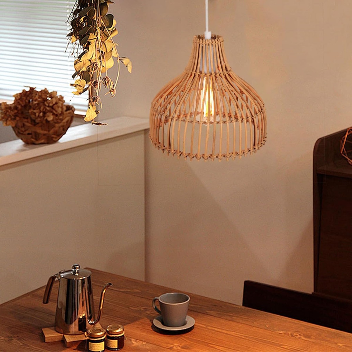 Rattan Dokuma Sarkıt Lamba Boh - Wicker Pendant Shade incelemesi ve fiyatı