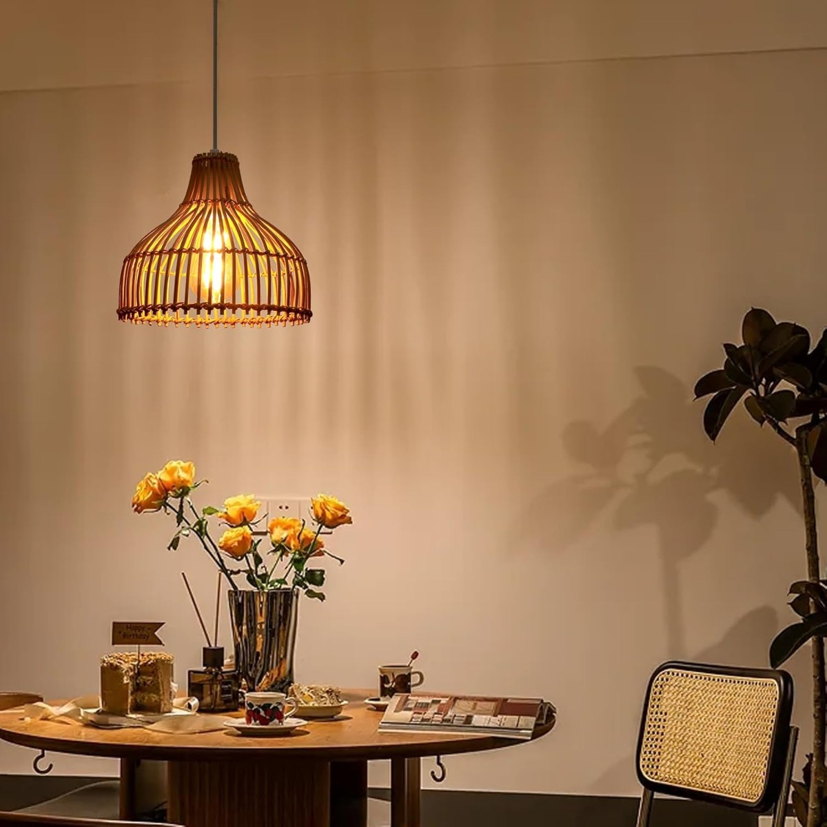 Rattan Dokuma Sarkıt Lamba Boh - Wicker Pendant Shade incelemesi ve fiyatı
