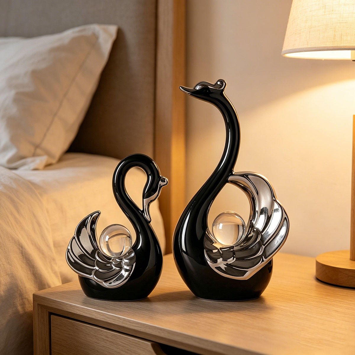 Seramik Kuğu Çifti Süsü Krista - Interior Design Apartment incelemesi ve fiyatı