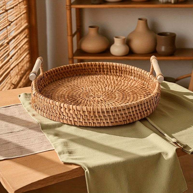 El Yapımı Rattan Yuvarlak Teps - Rattan Tray Handle incelemesi ve fiyatı