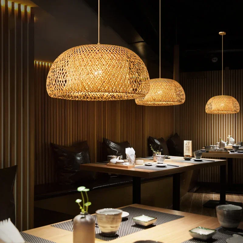 Bambu fener 38/45cm kolye lamb - Wicker Pendant Shade incelemesi ve fiyatı