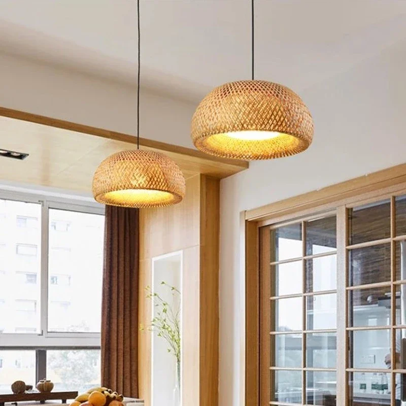 Bambu fener 38/45cm kolye lamb - Wicker Pendant Shade incelemesi ve fiyatı