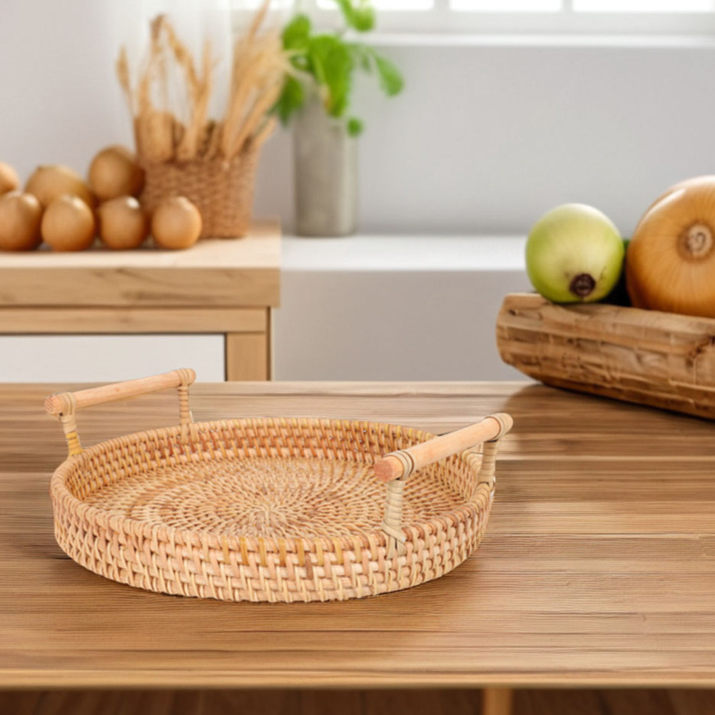 32Cm Yuvarlak El Yapımı Rattan - Rattan Tray Handle incelemesi ve fiyatı