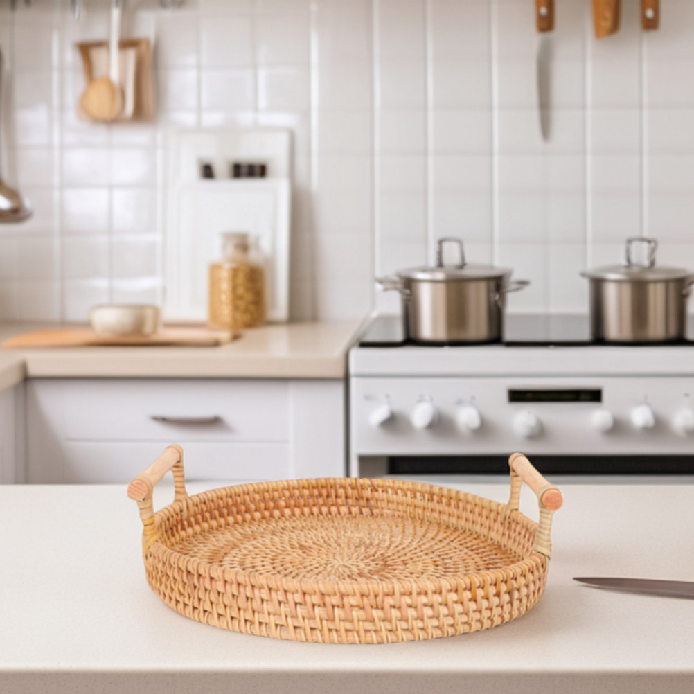 32Cm Yuvarlak El Yapımı Rattan - Rattan Tray Handle incelemesi ve fiyatı