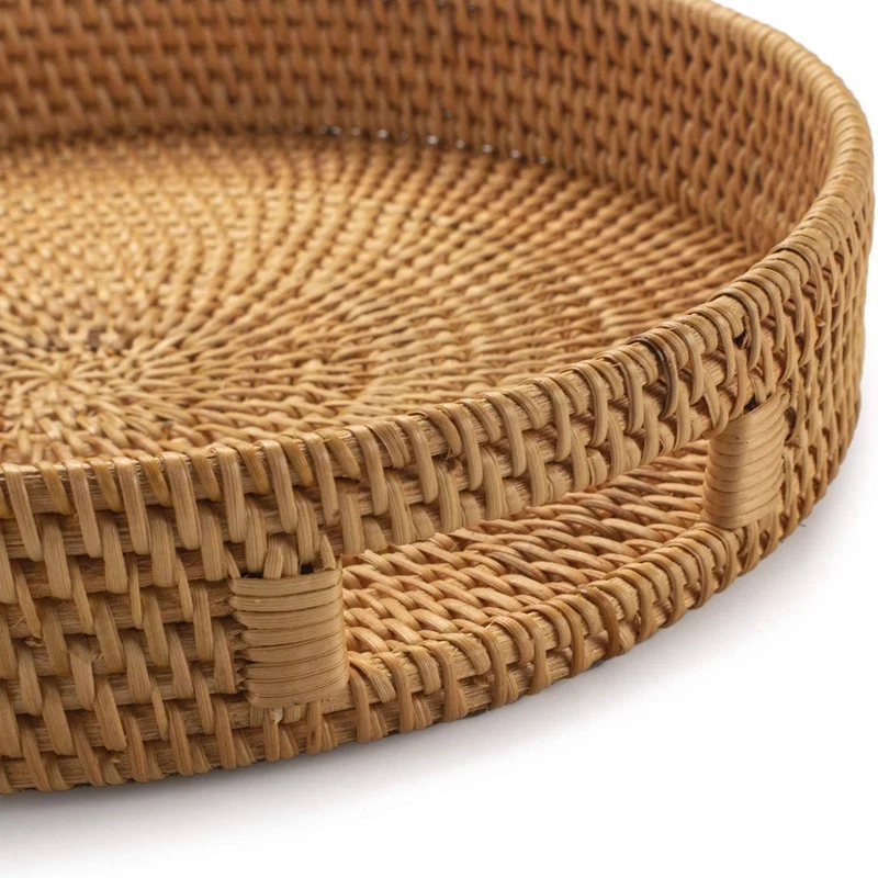 Yuvarlak Rattan Servis Tepsisi - Rattan Tray Handle incelemesi ve fiyatı
