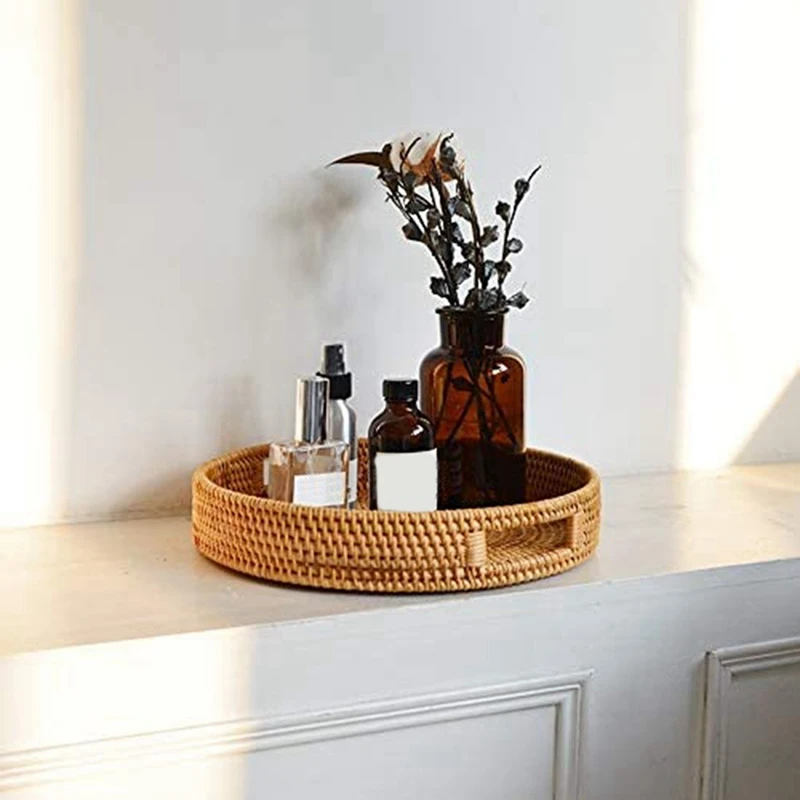 Yuvarlak Rattan Servis Tepsisi - Rattan Tray Handle incelemesi ve fiyatı