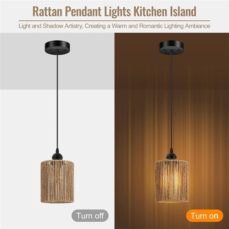 T19C 2'li Paket El Dokuması Ha - Wicker Pendant Shade incelemesi ve fiyatı