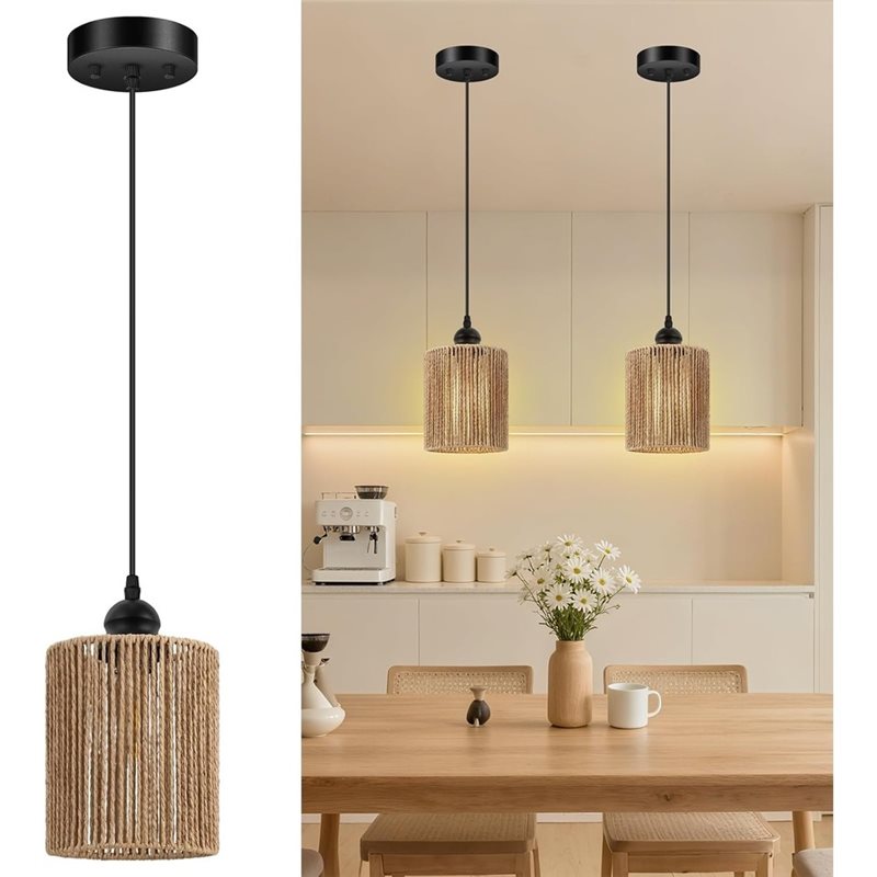 T19C 2'li Paket El Dokuması Ha - Wicker Pendant Shade incelemesi ve fiyatı